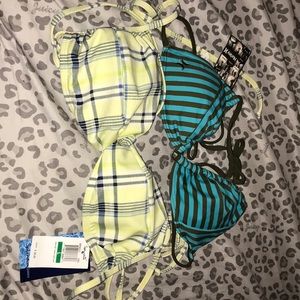 Two swimwear tops